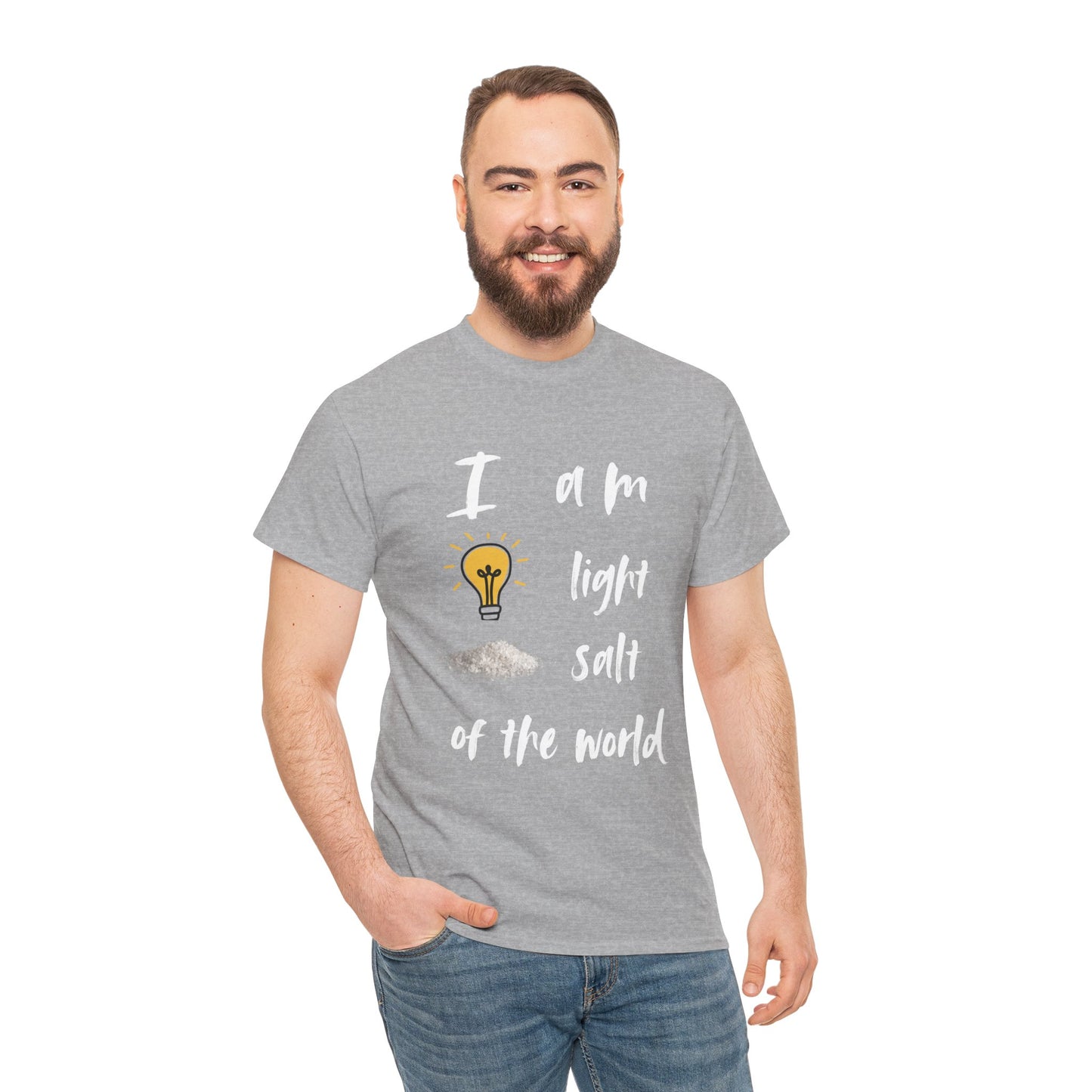 Inspirational Unisex Heavy Cotton Tee - I Am Light & Salt of the World