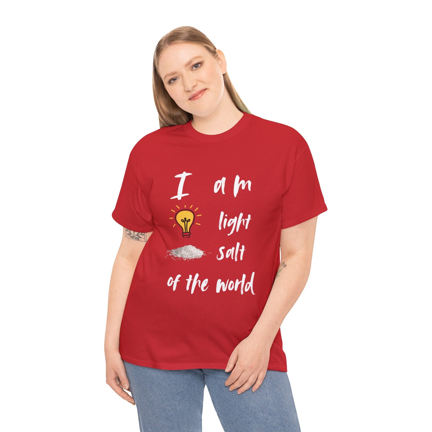 Inspirational Unisex Heavy Cotton Tee - I Am Light & Salt of the World