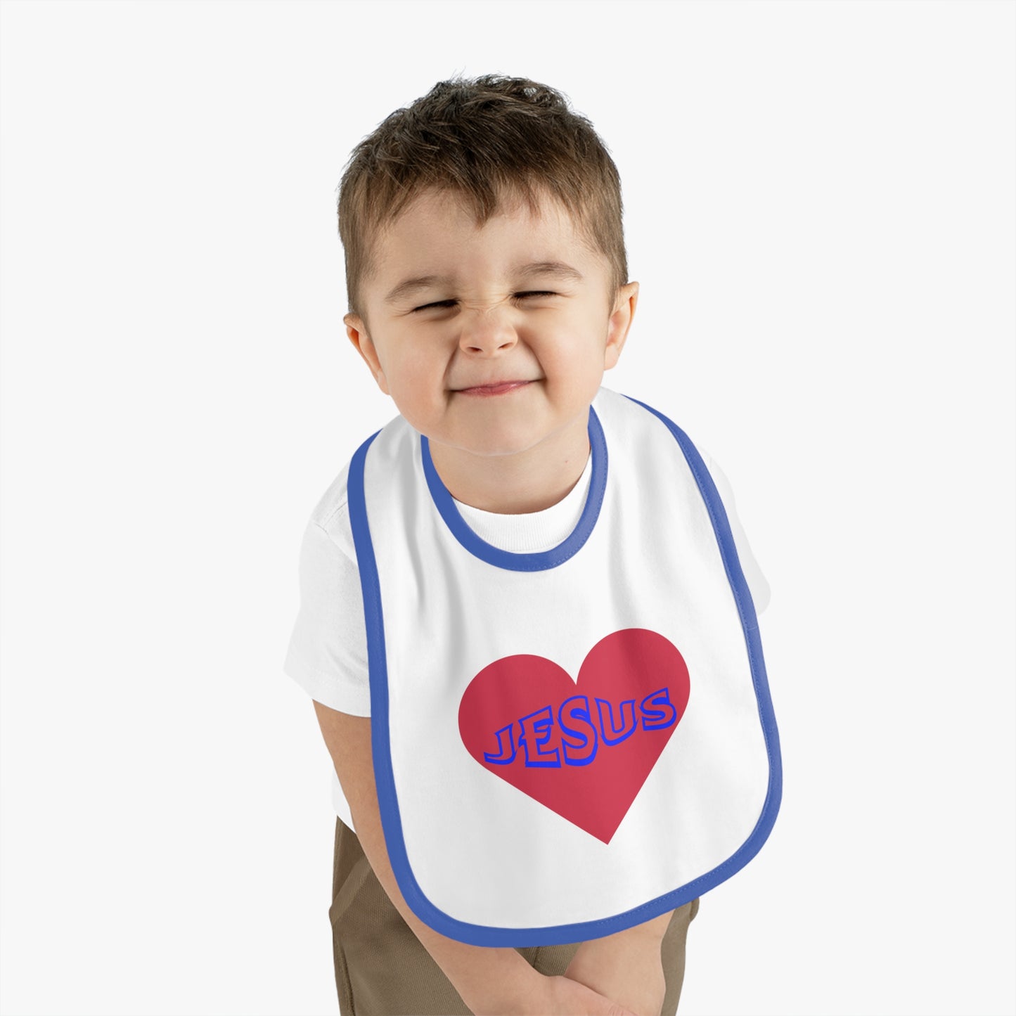 Heart and Jesus Baby Bib - for Daddy's and Mommy's baby