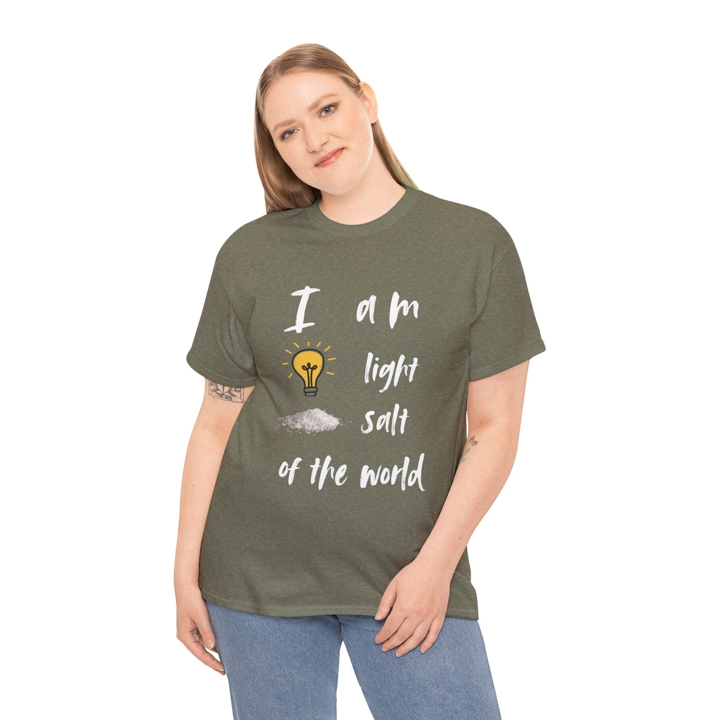 Inspirational Unisex Heavy Cotton Tee - I Am Light & Salt of the World