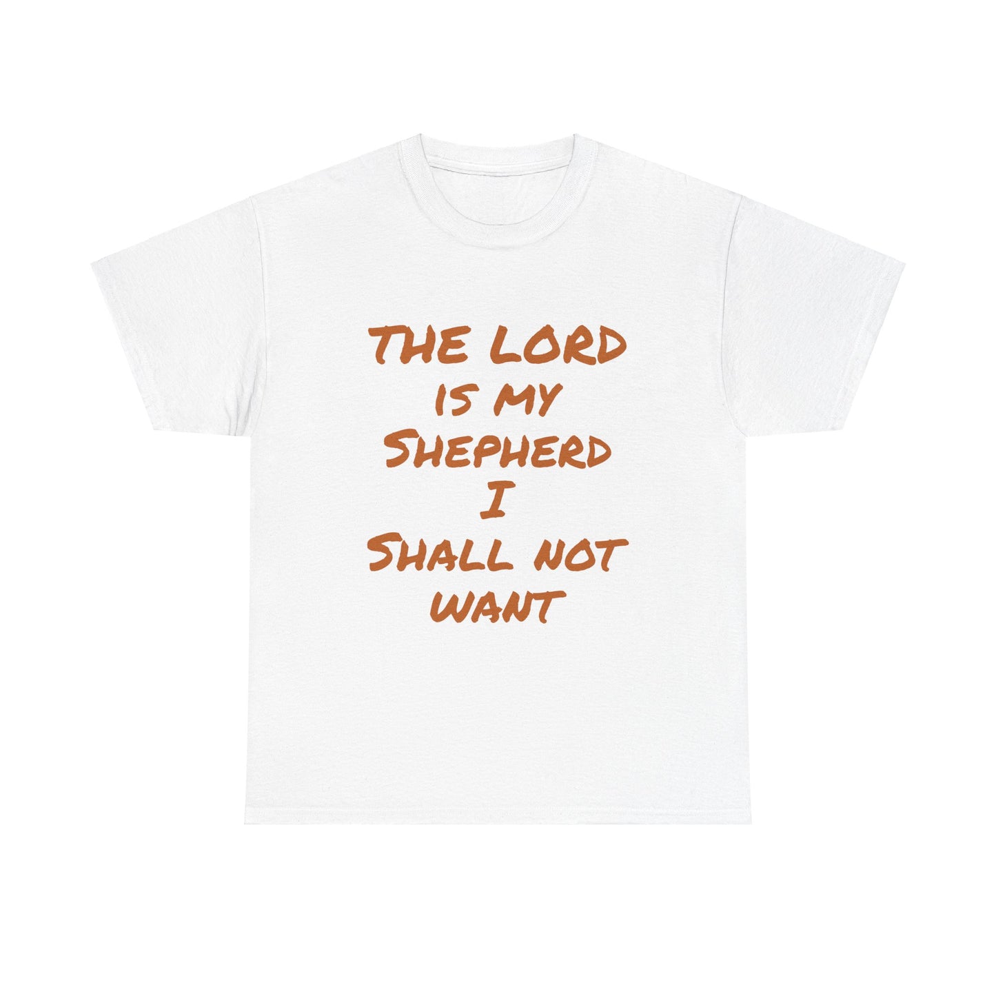 Unisex Heavy Cotton Tee, white, with comforting and affirming bible verses in the front and back.