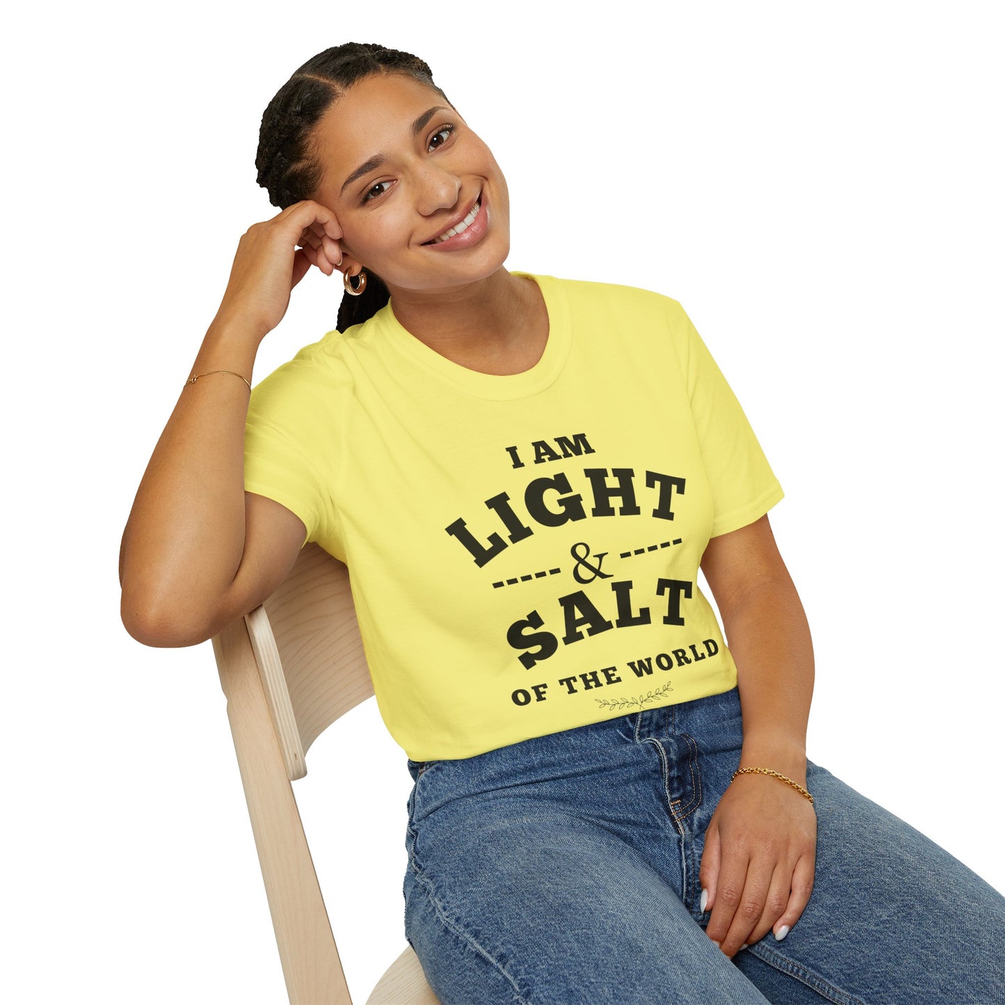 Inspirational Unisex Softstyle T-Shirt - 'I Am Light & Salt of the World'