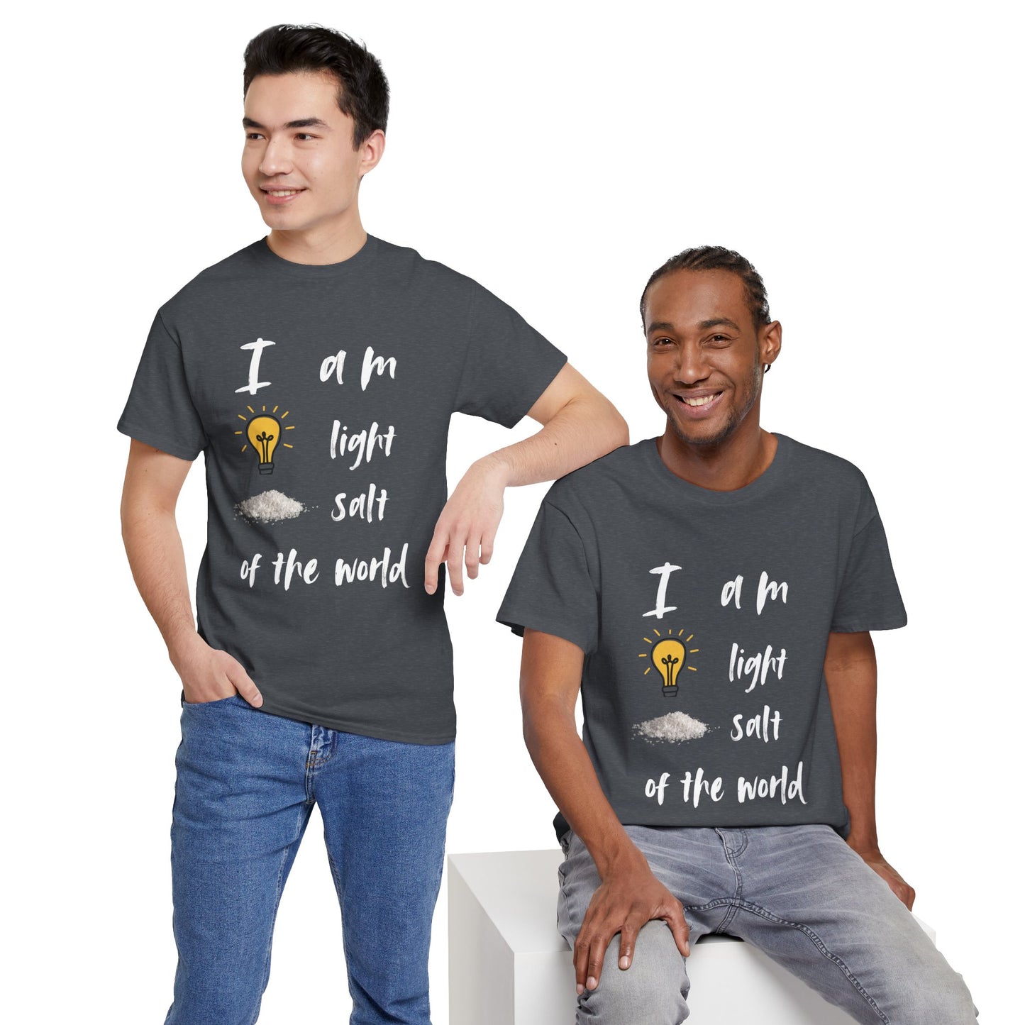 Inspirational Unisex Heavy Cotton Tee - I Am Light & Salt of the World