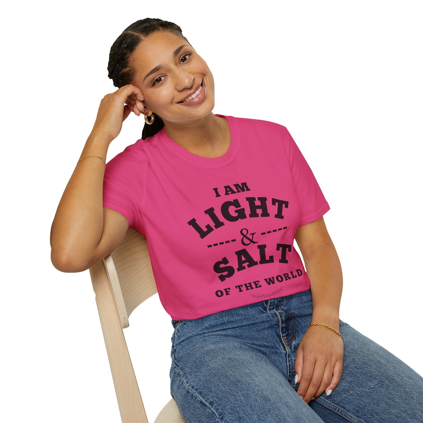 Inspirational Unisex Softstyle T-Shirt - 'I Am Light & Salt of the World'