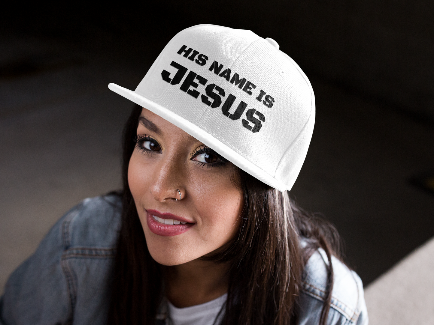 Stylish Baseball Cap, His Name is Jesus - Faith-Based Christian Apparel