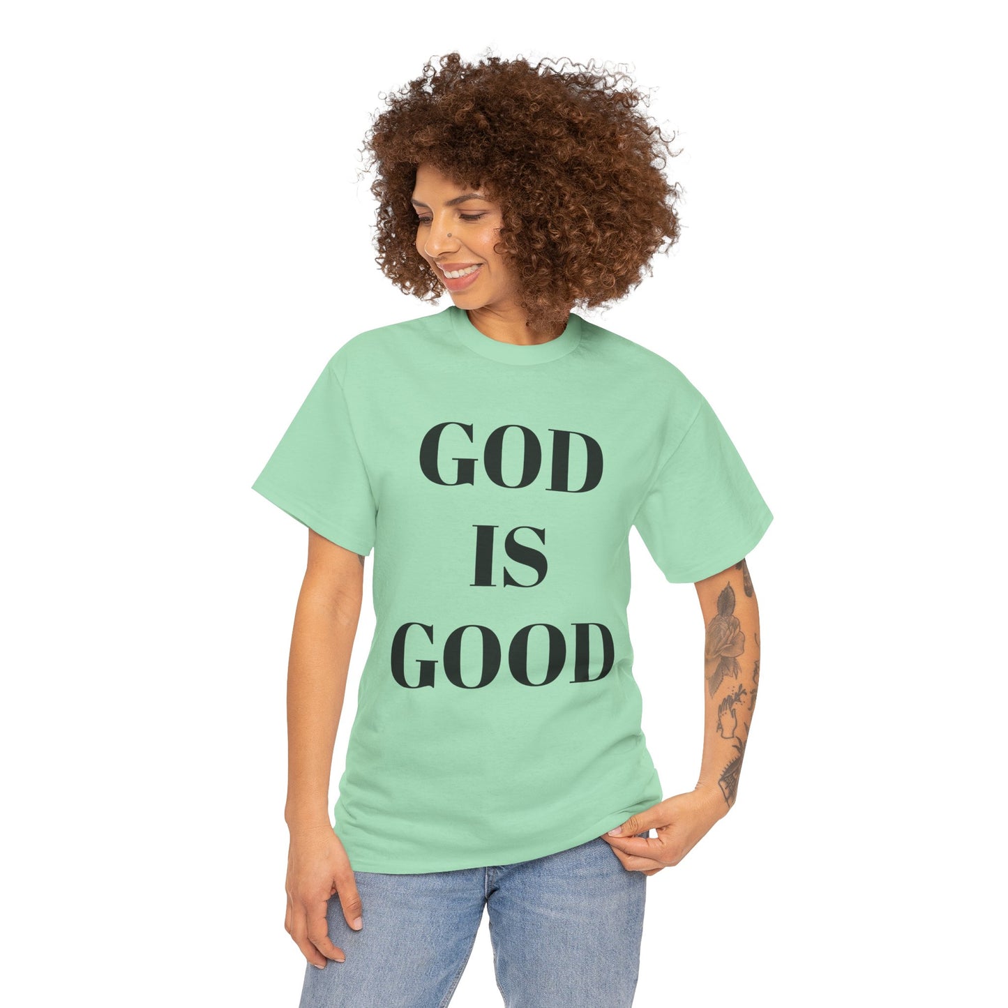 Inspirational "God is Good" - Unisex Heavy Cotton Tee