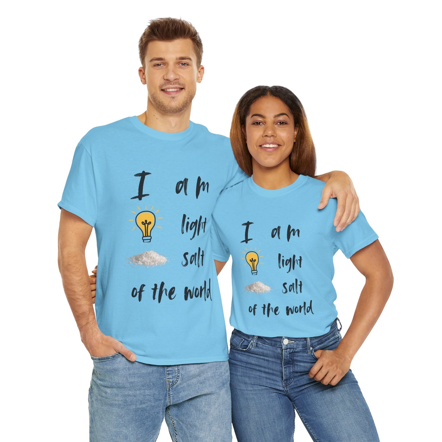 Inspirational Unisex Heavy Cotton Tee - "I Am Light, Salt of the World"