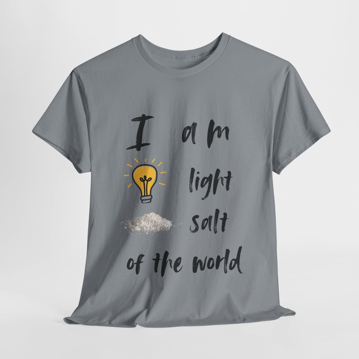 Inspirational Unisex Heavy Cotton Tee - "I Am Light, Salt of the World"