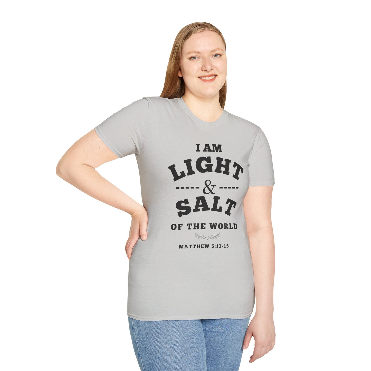 Inspirational Unisex Softstyle T-Shirt - 'I Am Light & Salt of the World'