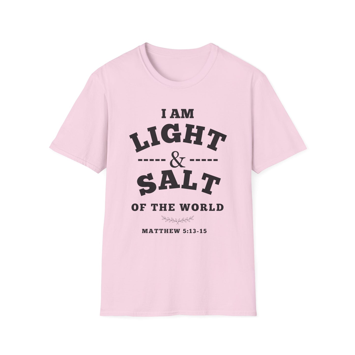 Inspirational Unisex Softstyle T-Shirt - 'I Am Light & Salt of the World'