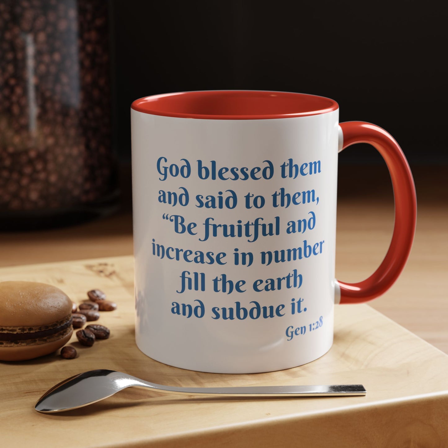 Inspirational Accent Coffee Mug – "Be Fruitful and Multiply" – 11oz