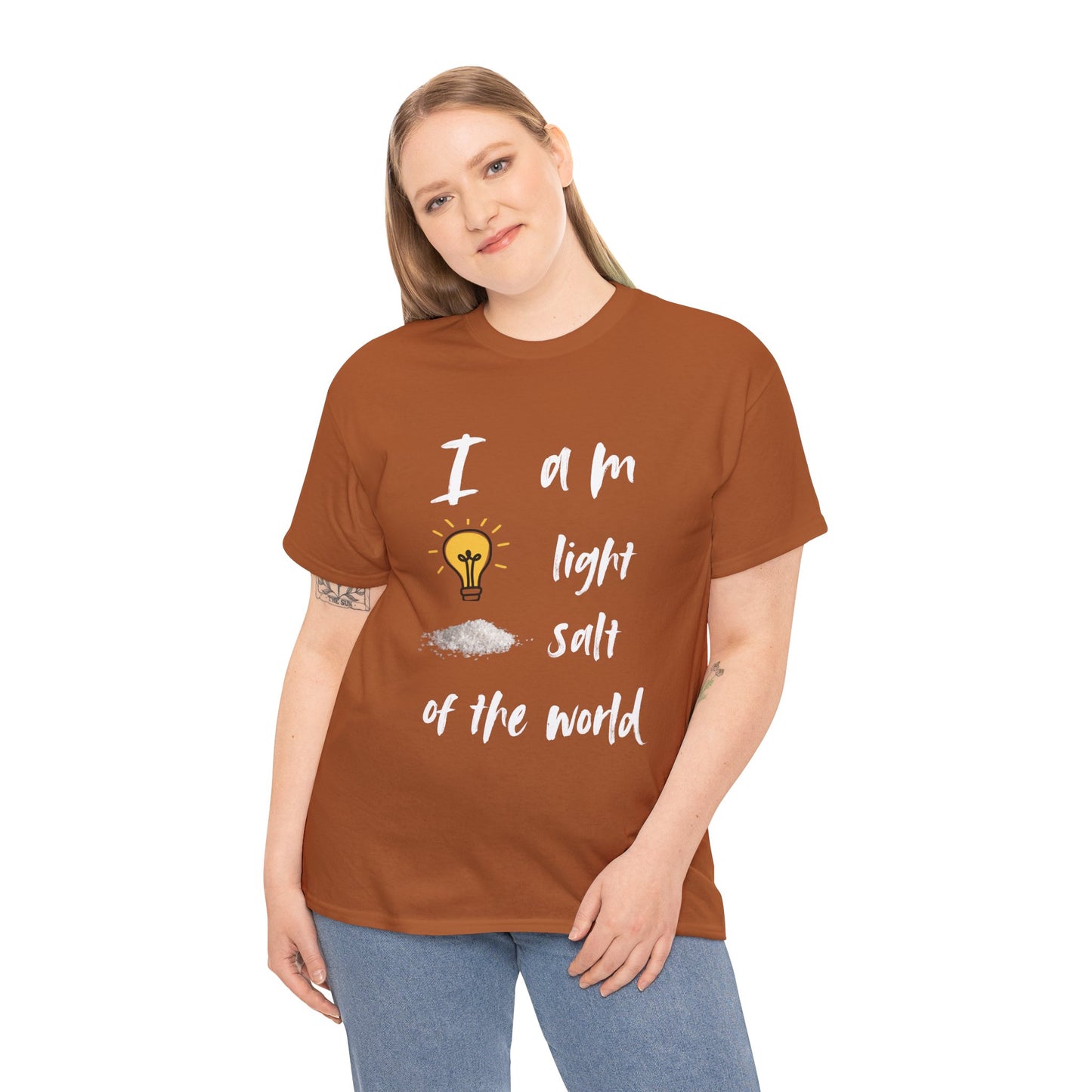 Inspirational Unisex Heavy Cotton Tee - I Am Light & Salt of the World