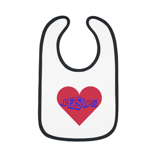 Heart and Jesus Baby Bib - for Daddy's and Mommy's baby