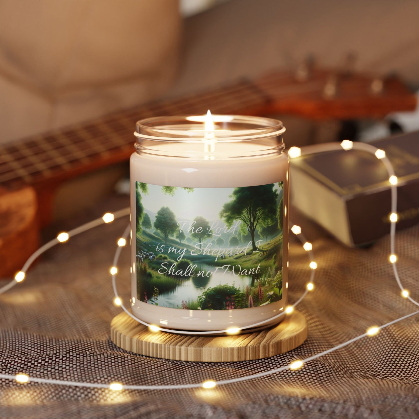 Inspirational Scented Soy Candle - "The Lord is my Shepherd, I Shall Not Want"