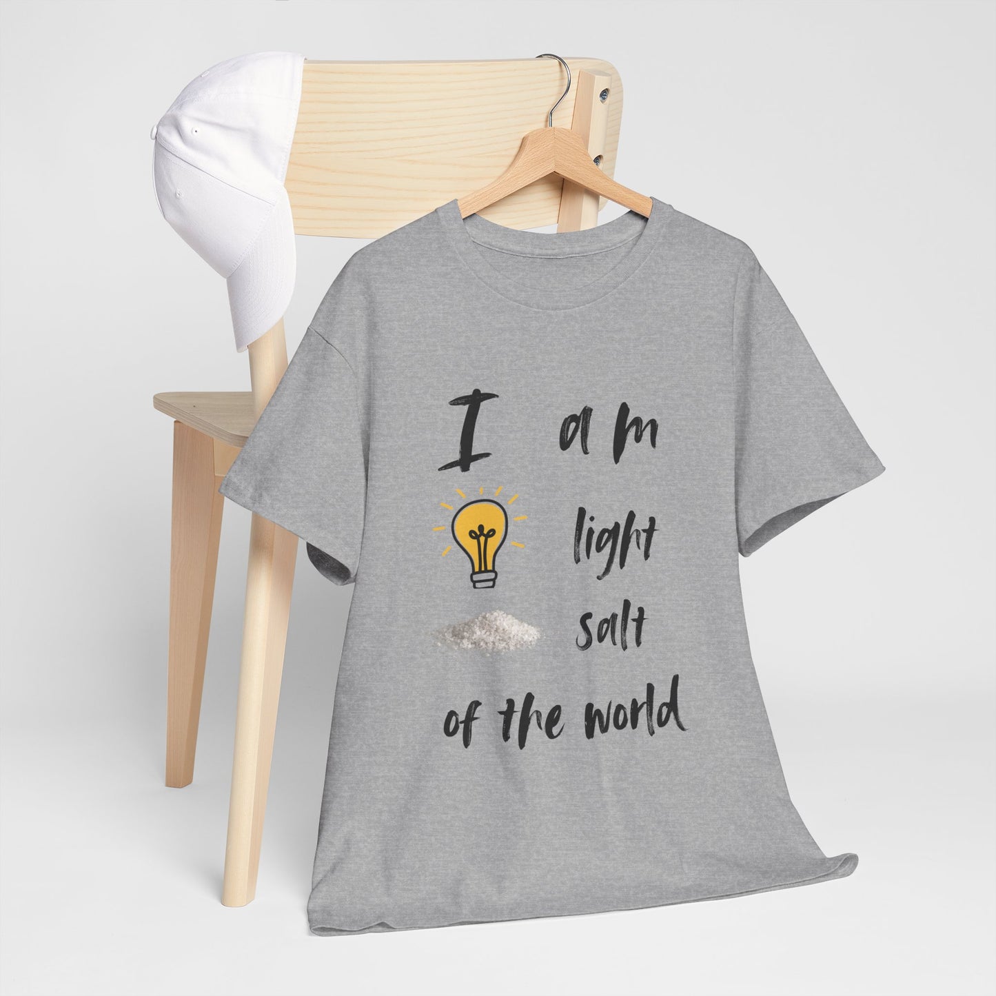 Inspirational Unisex Heavy Cotton Tee - "I Am Light, Salt of the World"