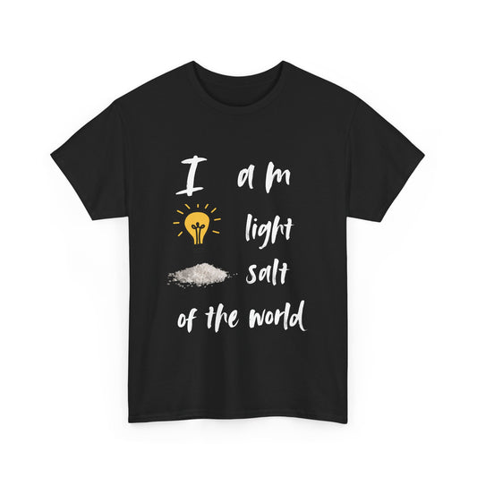 Inspirational Unisex Heavy Cotton Tee - I Am Light & Salt of the World