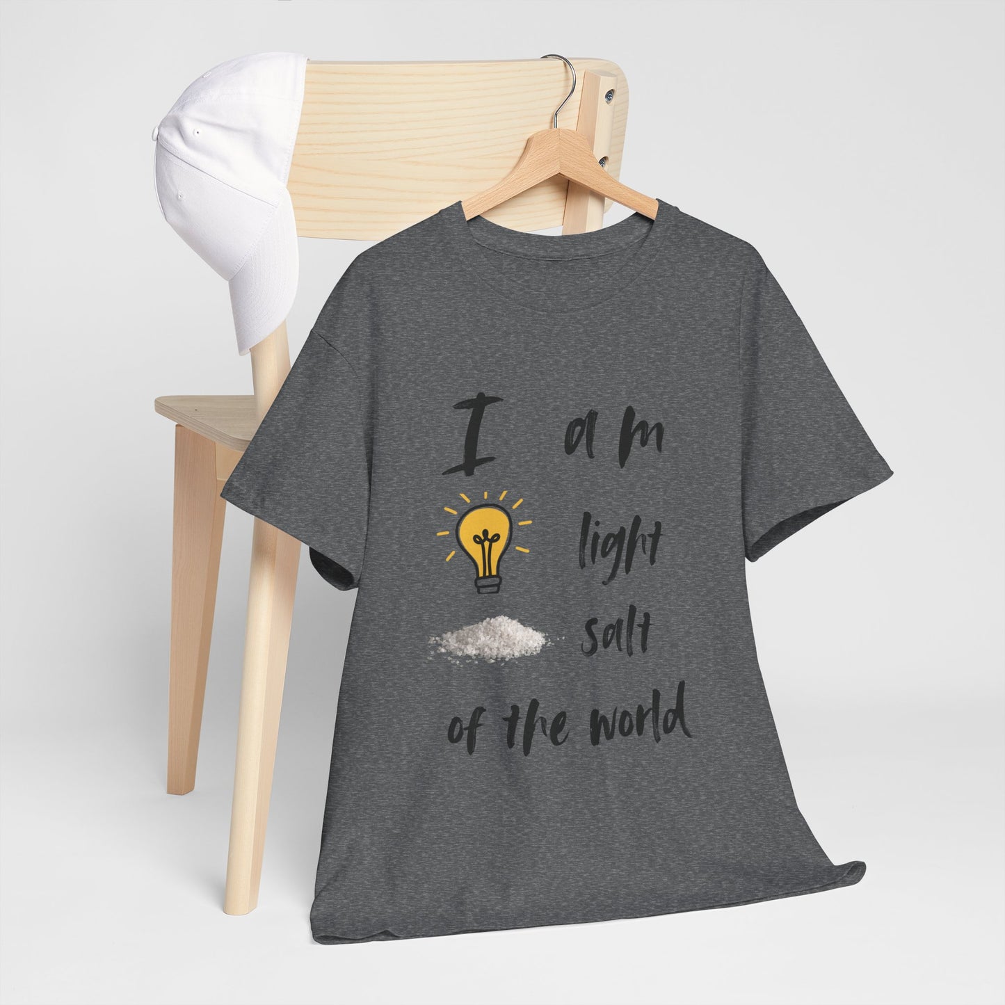 Inspirational Unisex Heavy Cotton Tee - "I Am Light, Salt of the World"