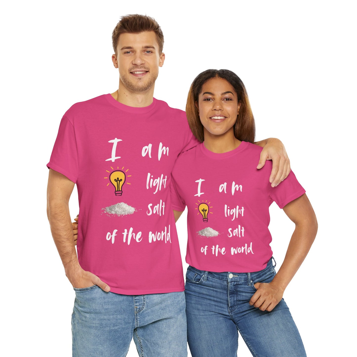 Inspirational Unisex Heavy Cotton Tee - I Am Light & Salt of the World