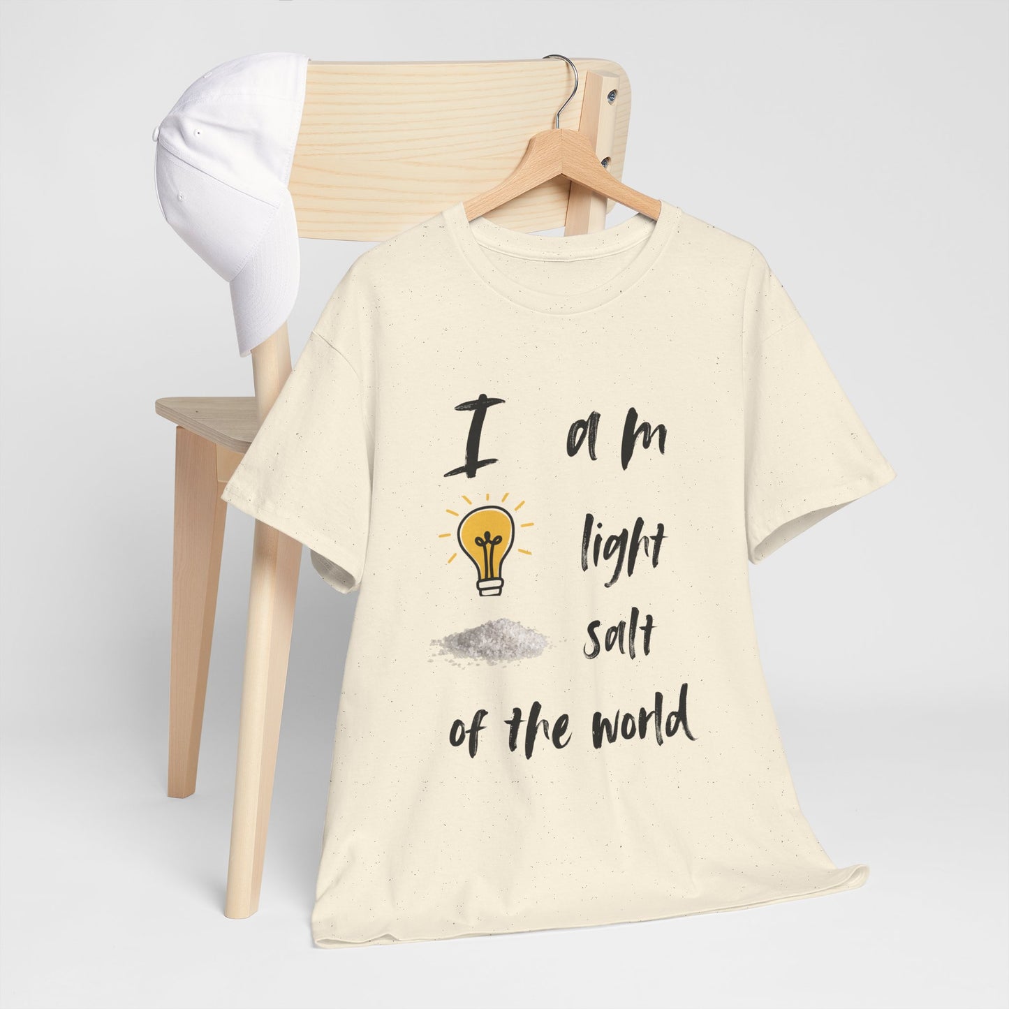 Inspirational Unisex Heavy Cotton Tee - "I Am Light, Salt of the World"