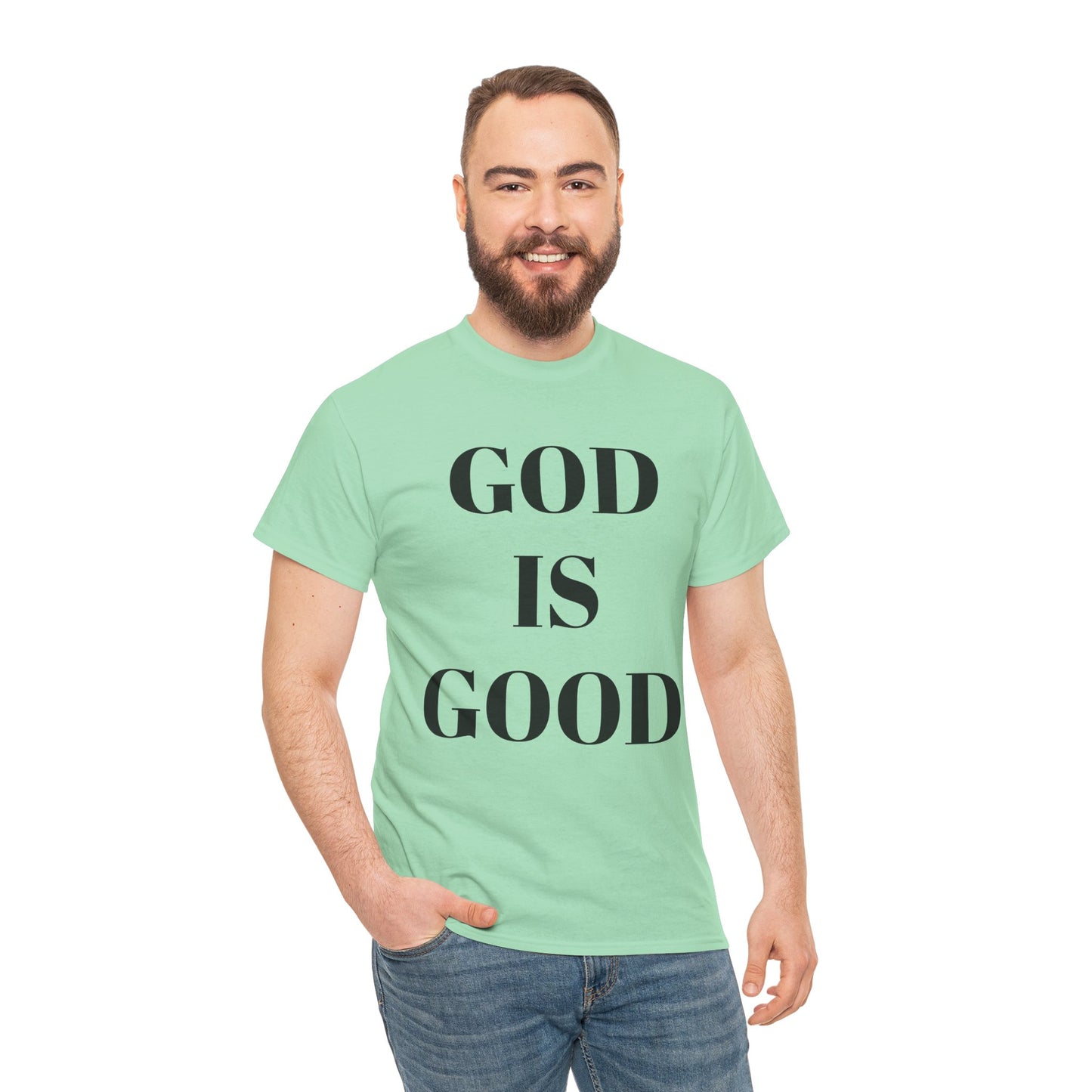 Inspirational "God is Good" - Unisex Heavy Cotton Tee