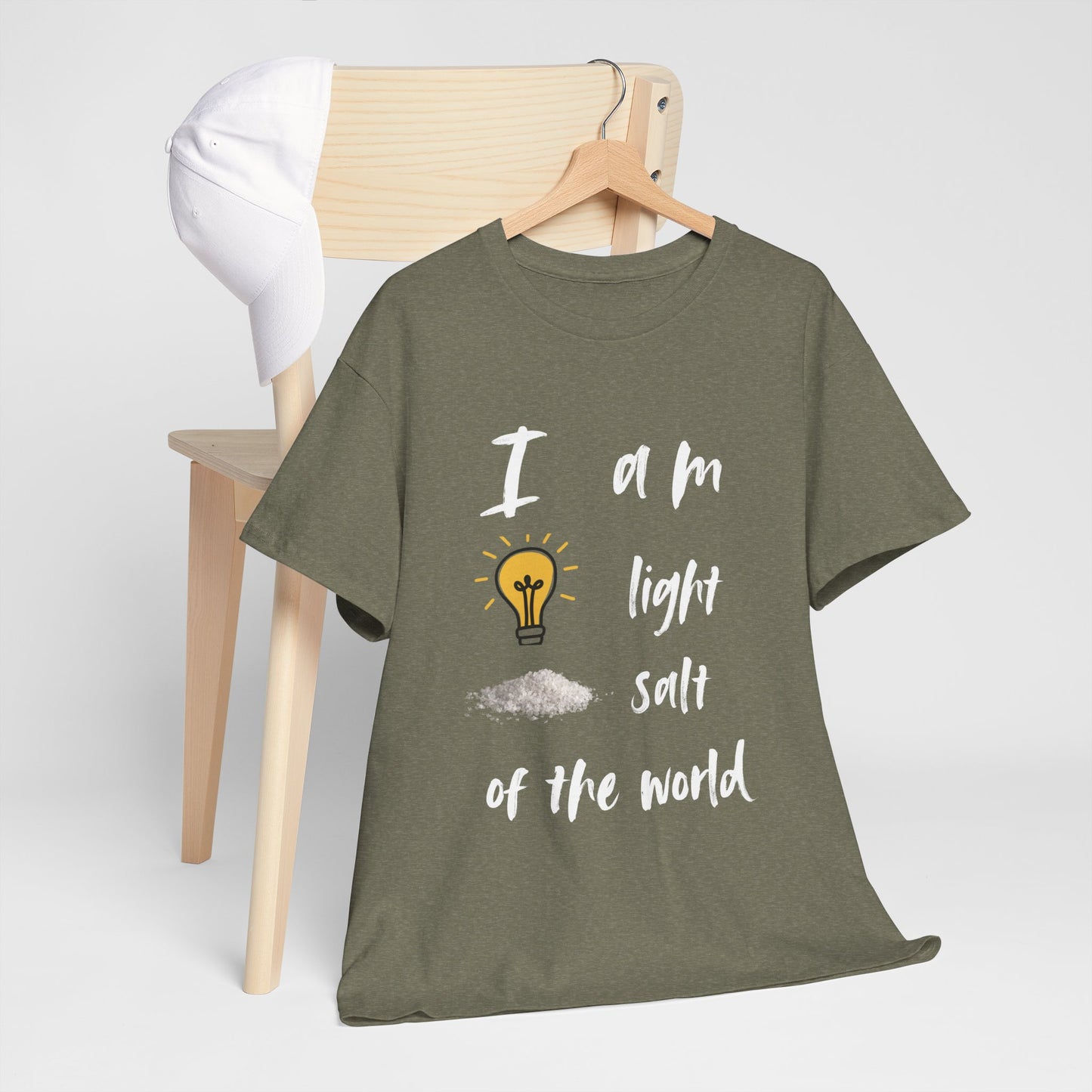 Inspirational Unisex Heavy Cotton Tee - I Am Light & Salt of the World