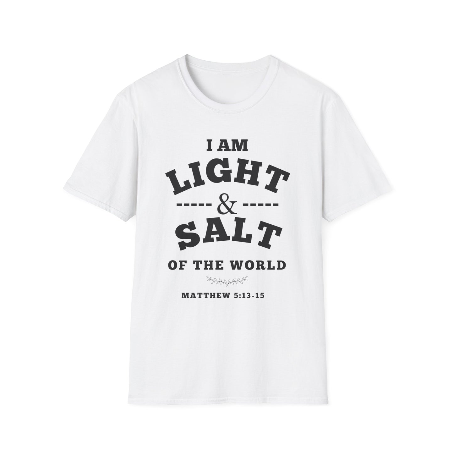 Inspirational Unisex Softstyle T-Shirt - 'I Am Light & Salt of the World'