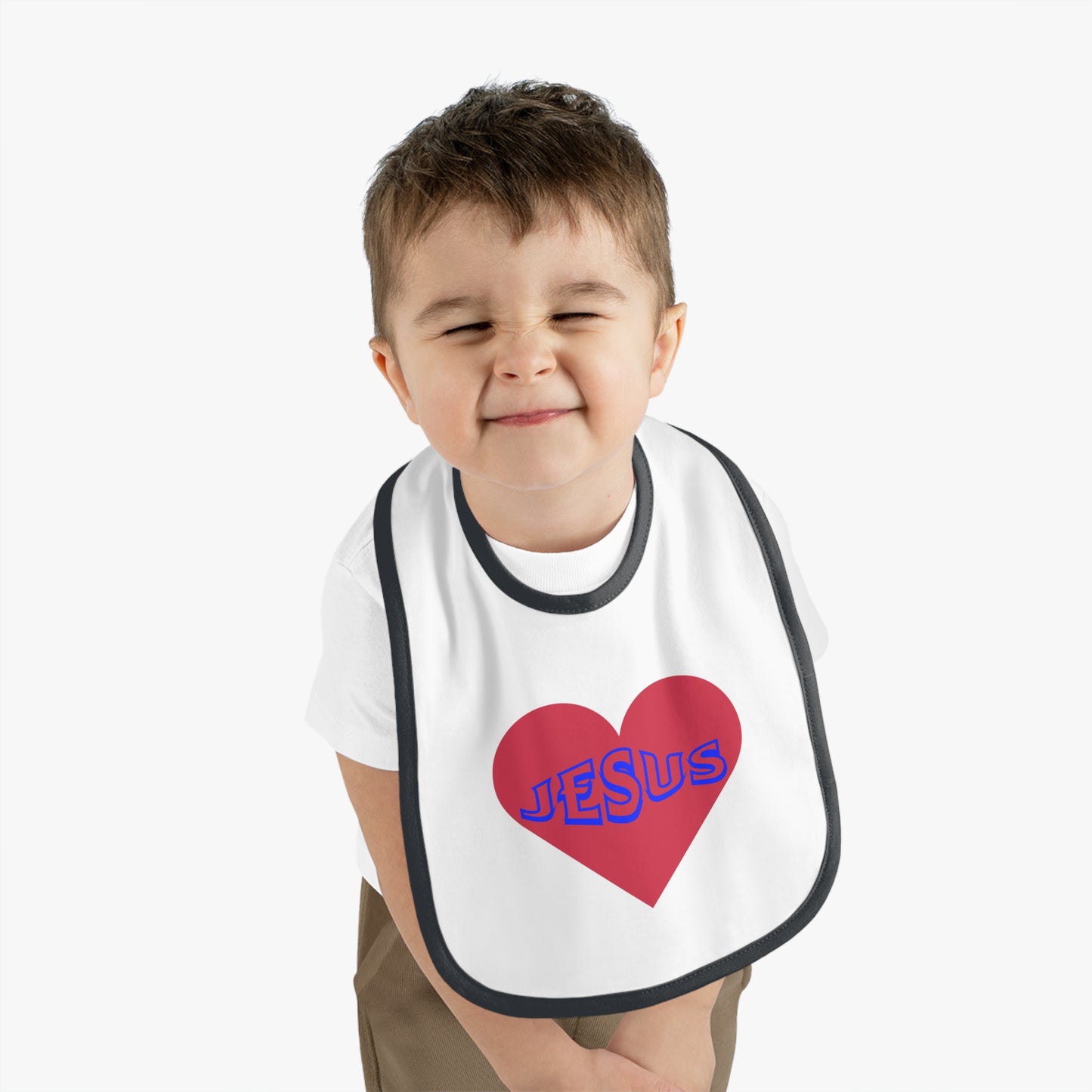 Heart and Jesus Baby Bib - for Daddy's and Mommy's baby