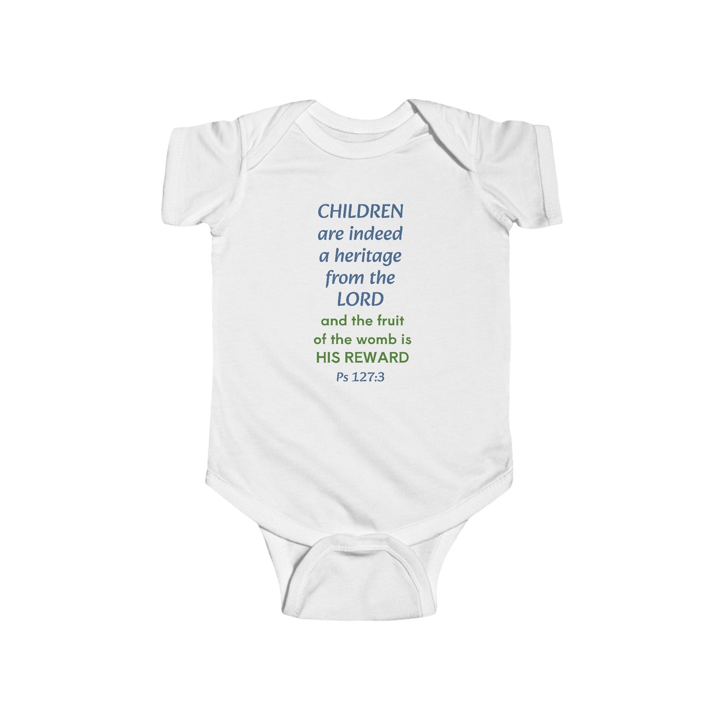 Inspirational Infant Bodysuit: 'Children are a Heritage' & 'Gift from God'