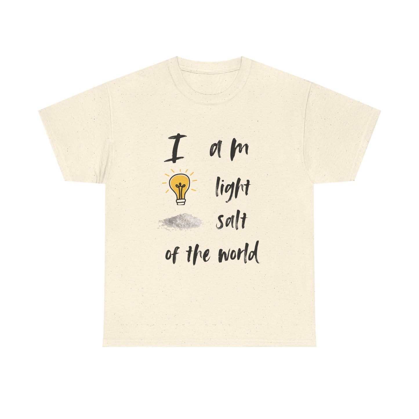 Inspirational Unisex Heavy Cotton Tee - "I Am Light, Salt of the World"