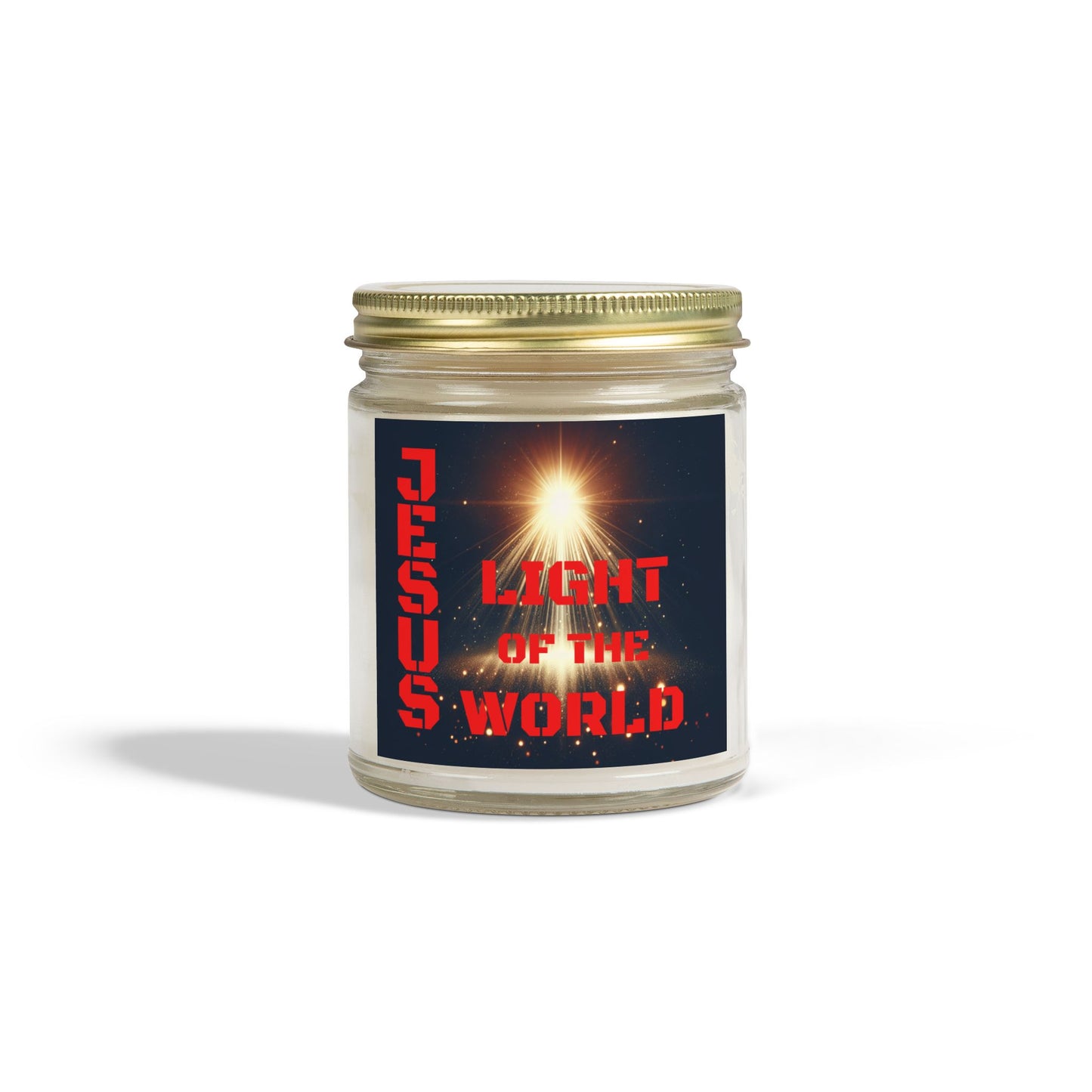 Fragrance your home with JESUS LIGHT OF THE WORLD - SCENTED CANDLE, made from Coconut Apricot Wax (4oz & 9oz)