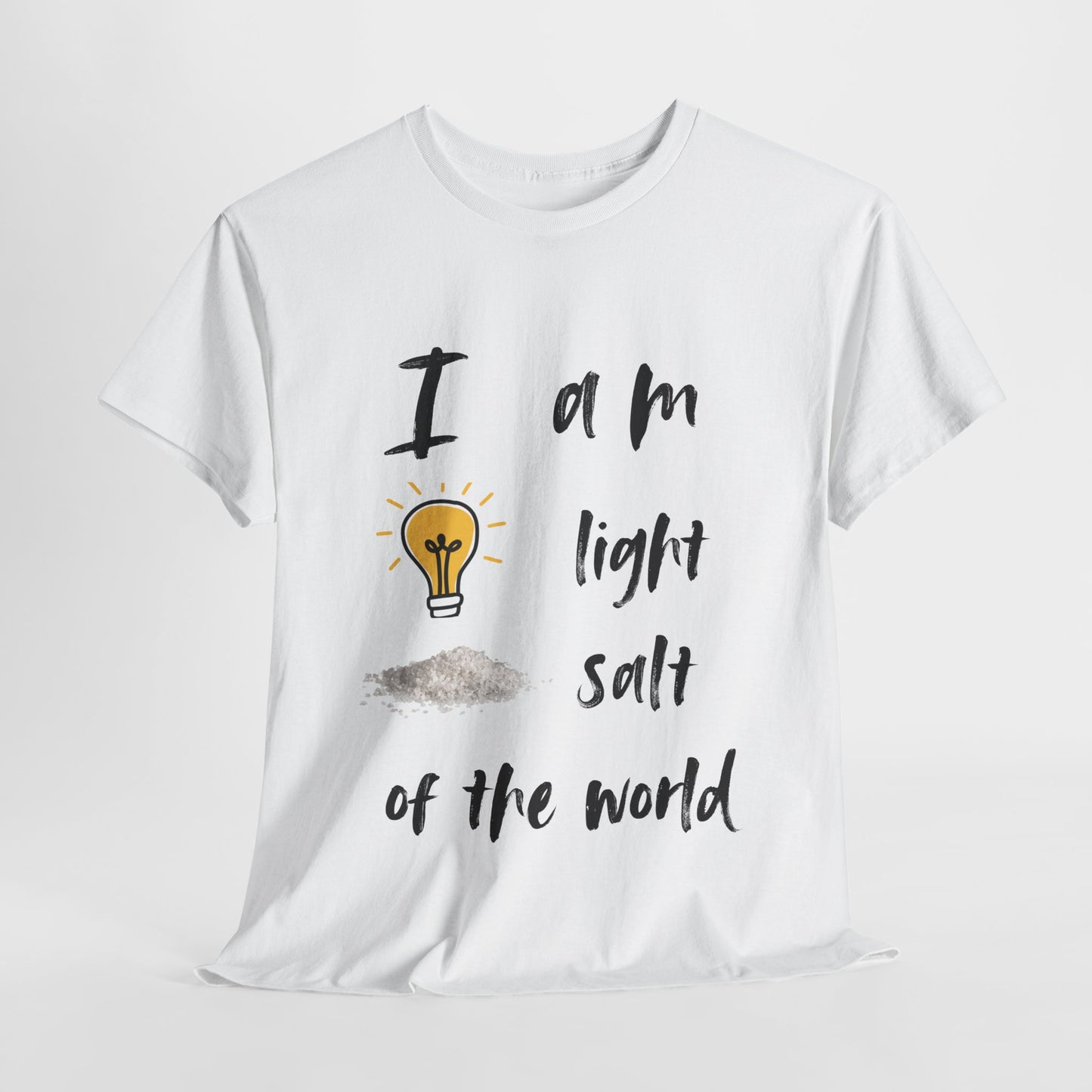 Inspirational Unisex Heavy Cotton Tee - "I Am Light, Salt of the World"