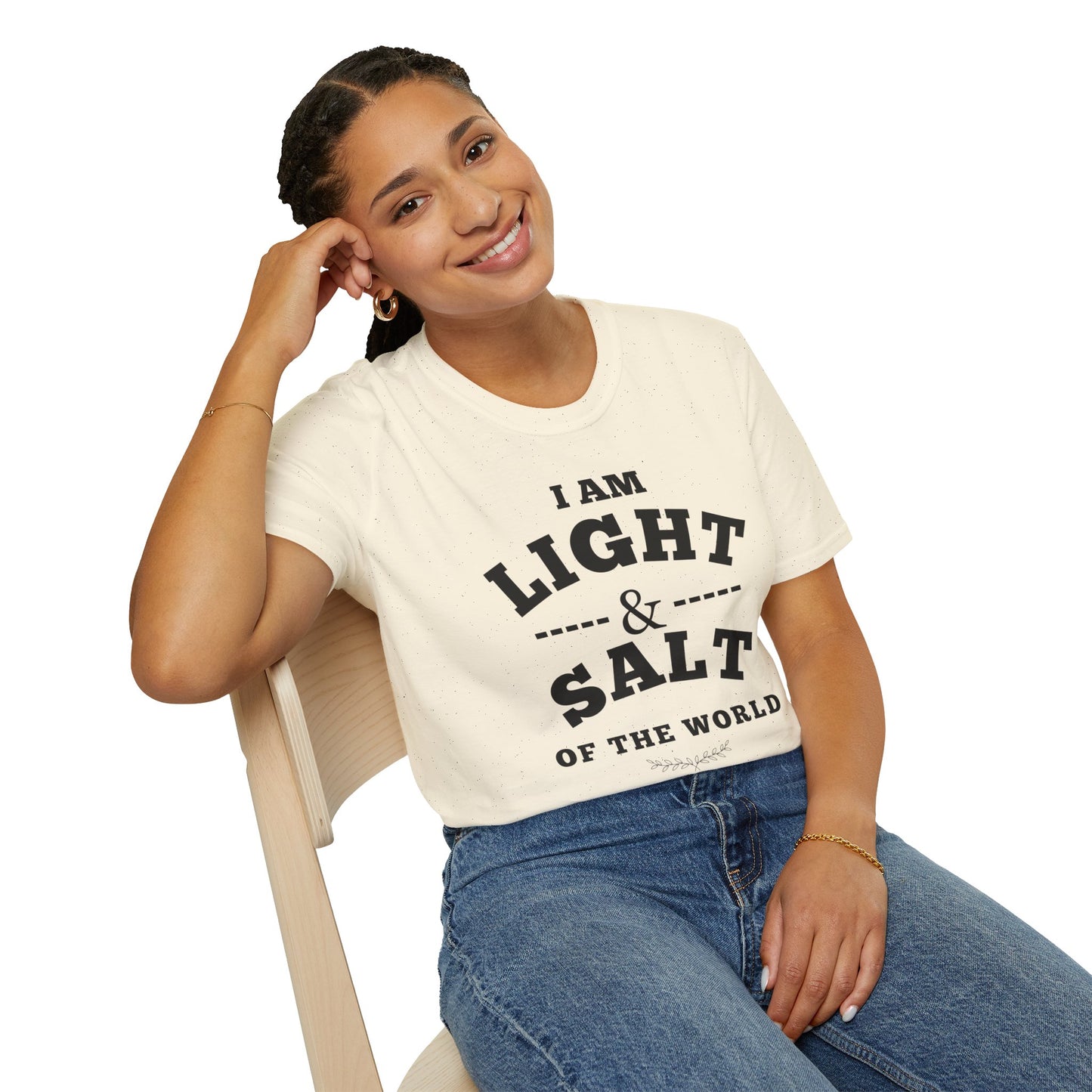 Inspirational Unisex Softstyle T-Shirt - 'I Am Light & Salt of the World'