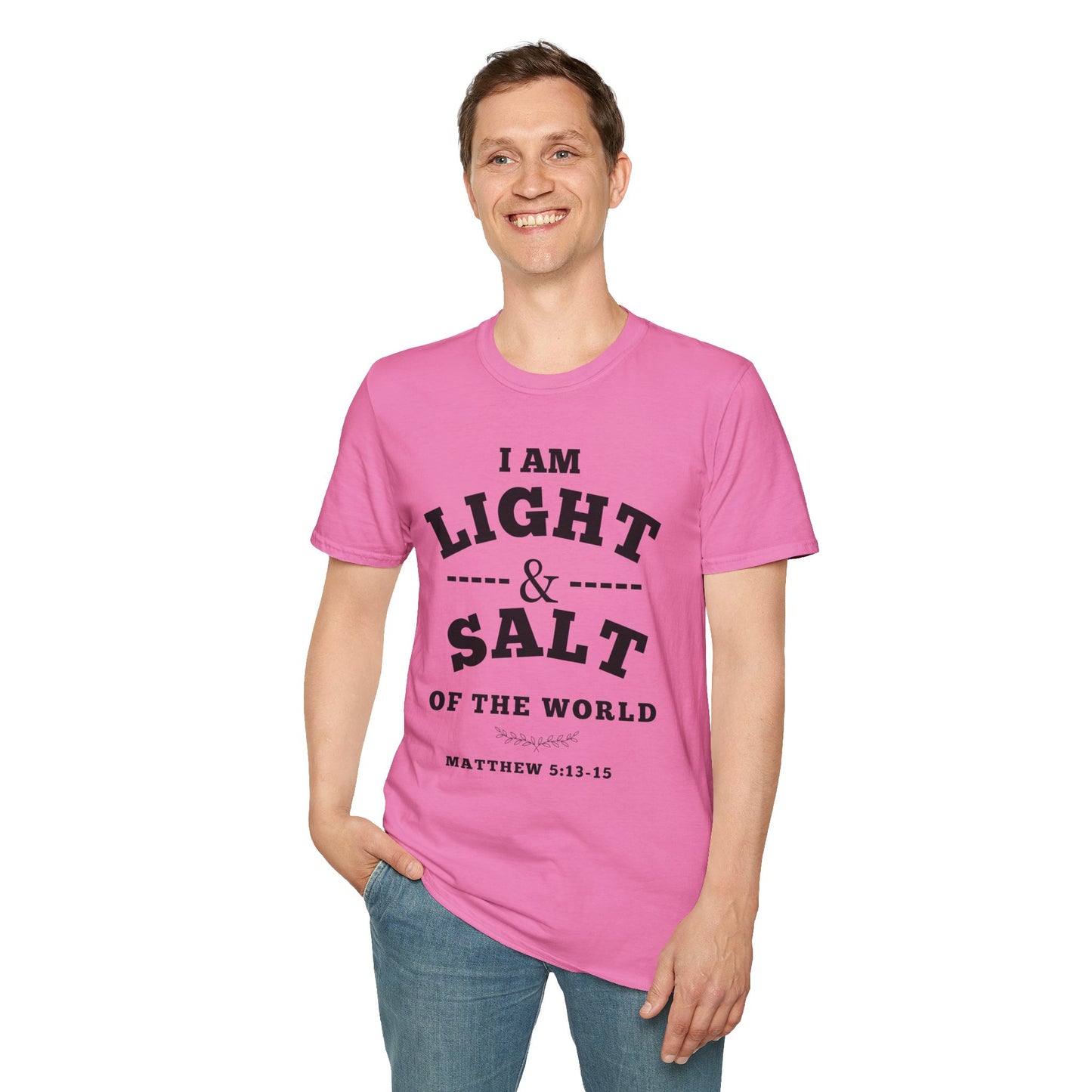 Inspirational Unisex Softstyle T-Shirt - 'I Am Light & Salt of the World'