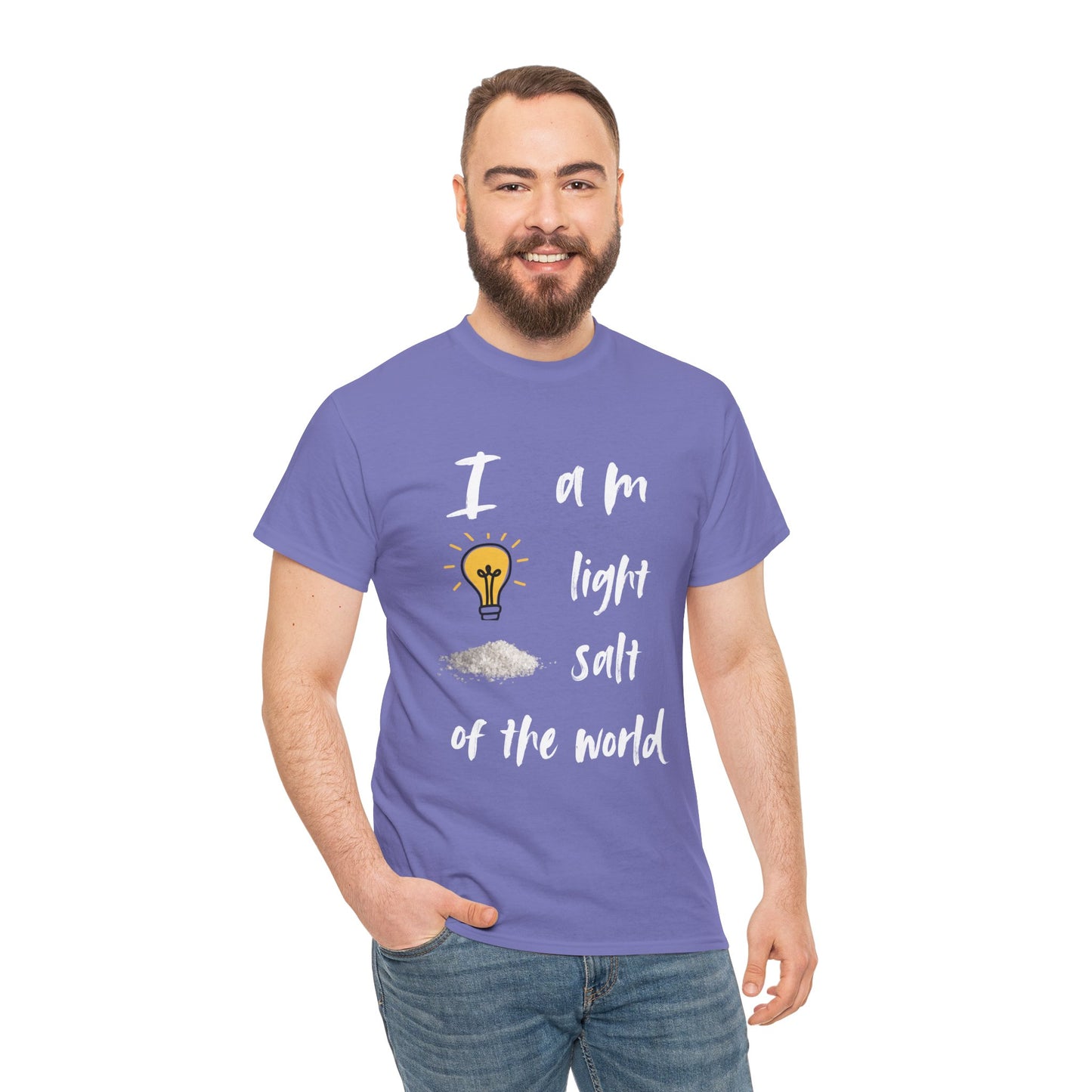 Inspirational Unisex Heavy Cotton Tee - I Am Light & Salt of the World