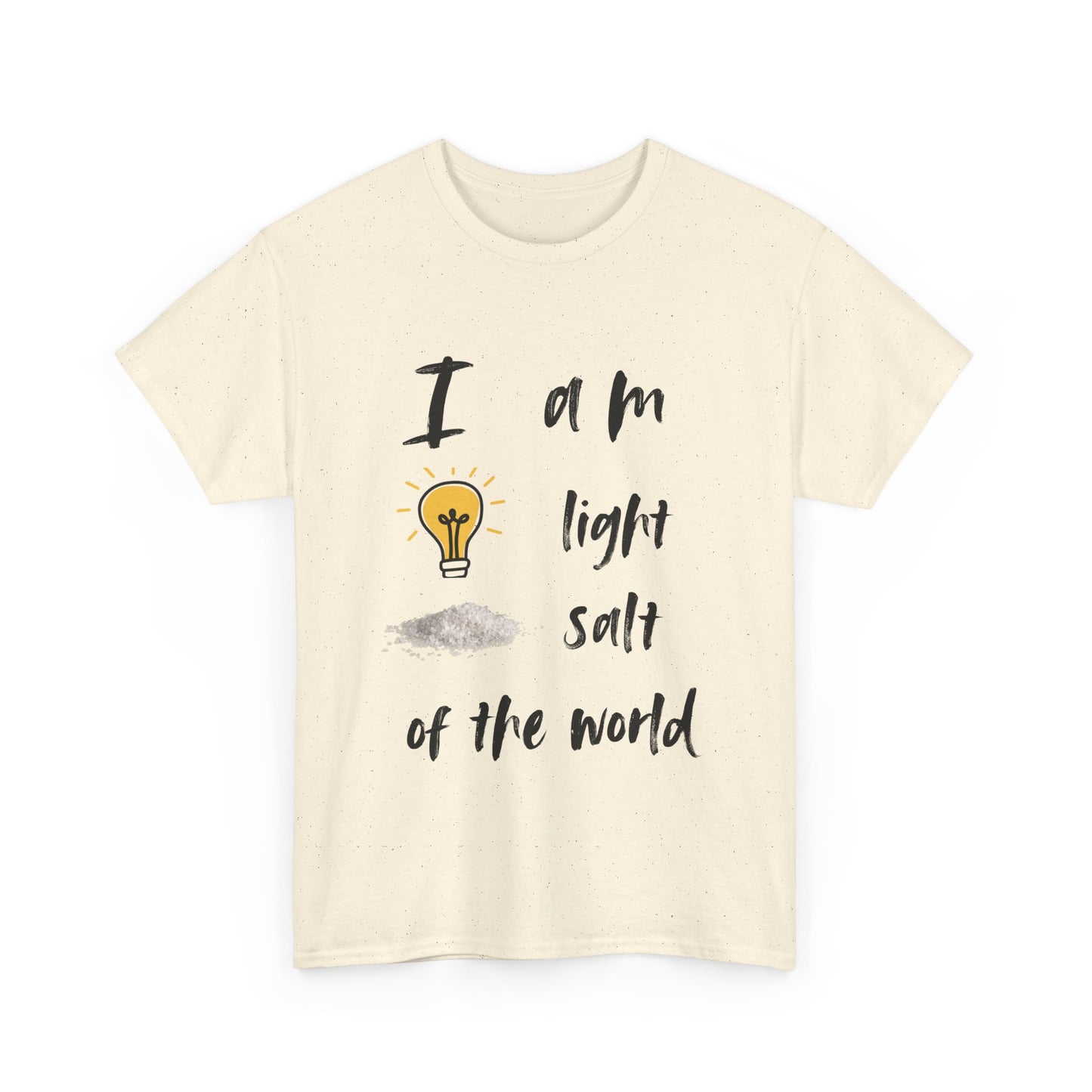 Inspirational Unisex Heavy Cotton Tee - "I Am Light, Salt of the World"