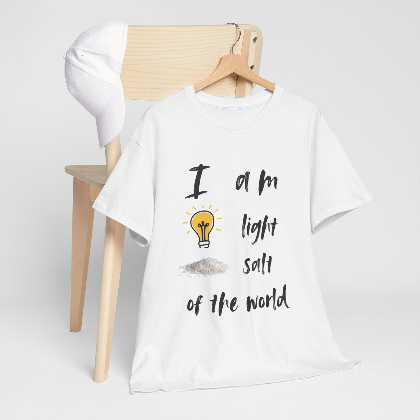 Inspirational Unisex Heavy Cotton Tee - "I Am Light, Salt of the World"