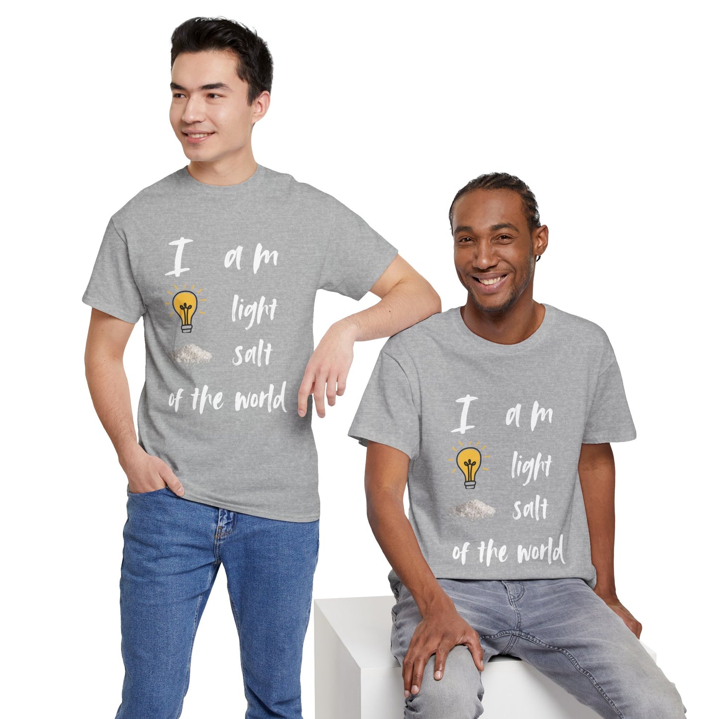 Inspirational Unisex Heavy Cotton Tee - I Am Light & Salt of the World