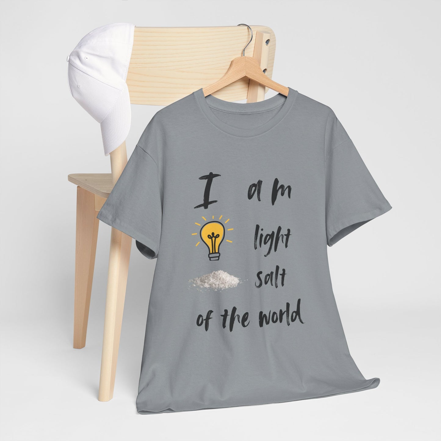 Inspirational Unisex Heavy Cotton Tee - "I Am Light, Salt of the World"