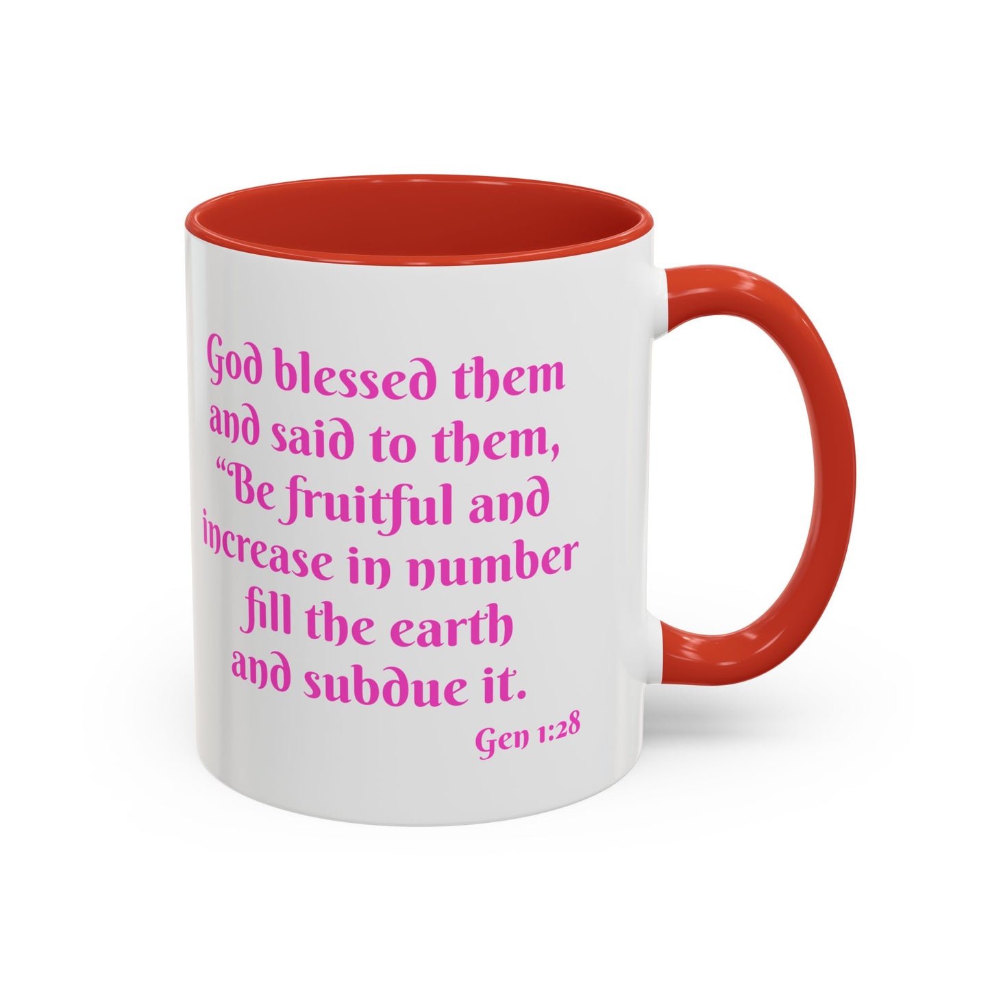 Inspirational Accent Coffee Mug – "Be Fruitful and Multiply" – 11oz