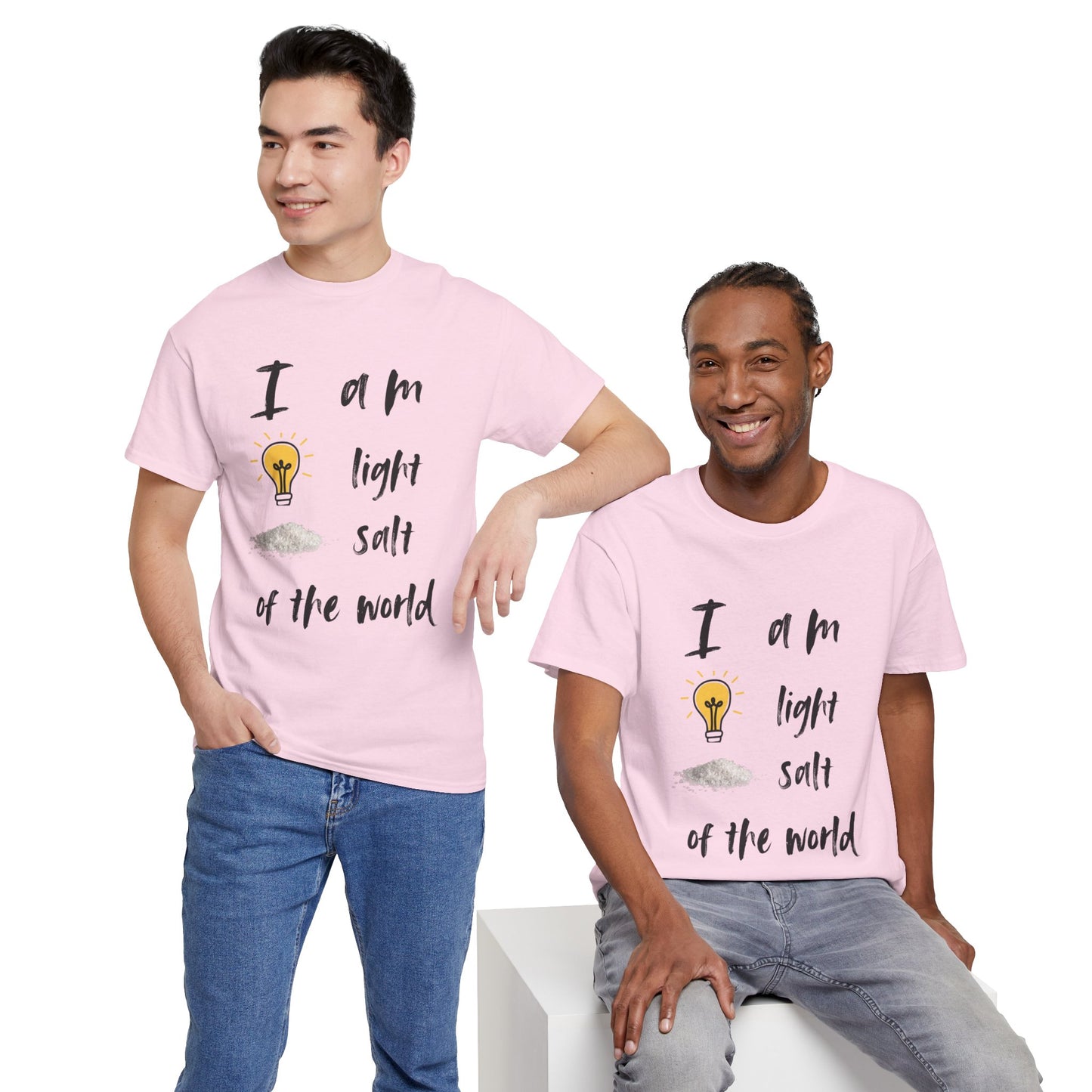 Inspirational Unisex Heavy Cotton Tee - "I Am Light, Salt of the World"