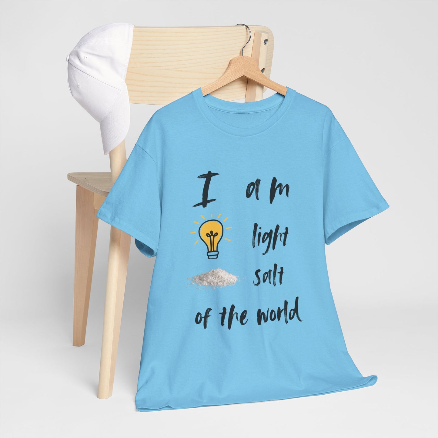 Inspirational Unisex Heavy Cotton Tee - "I Am Light, Salt of the World"