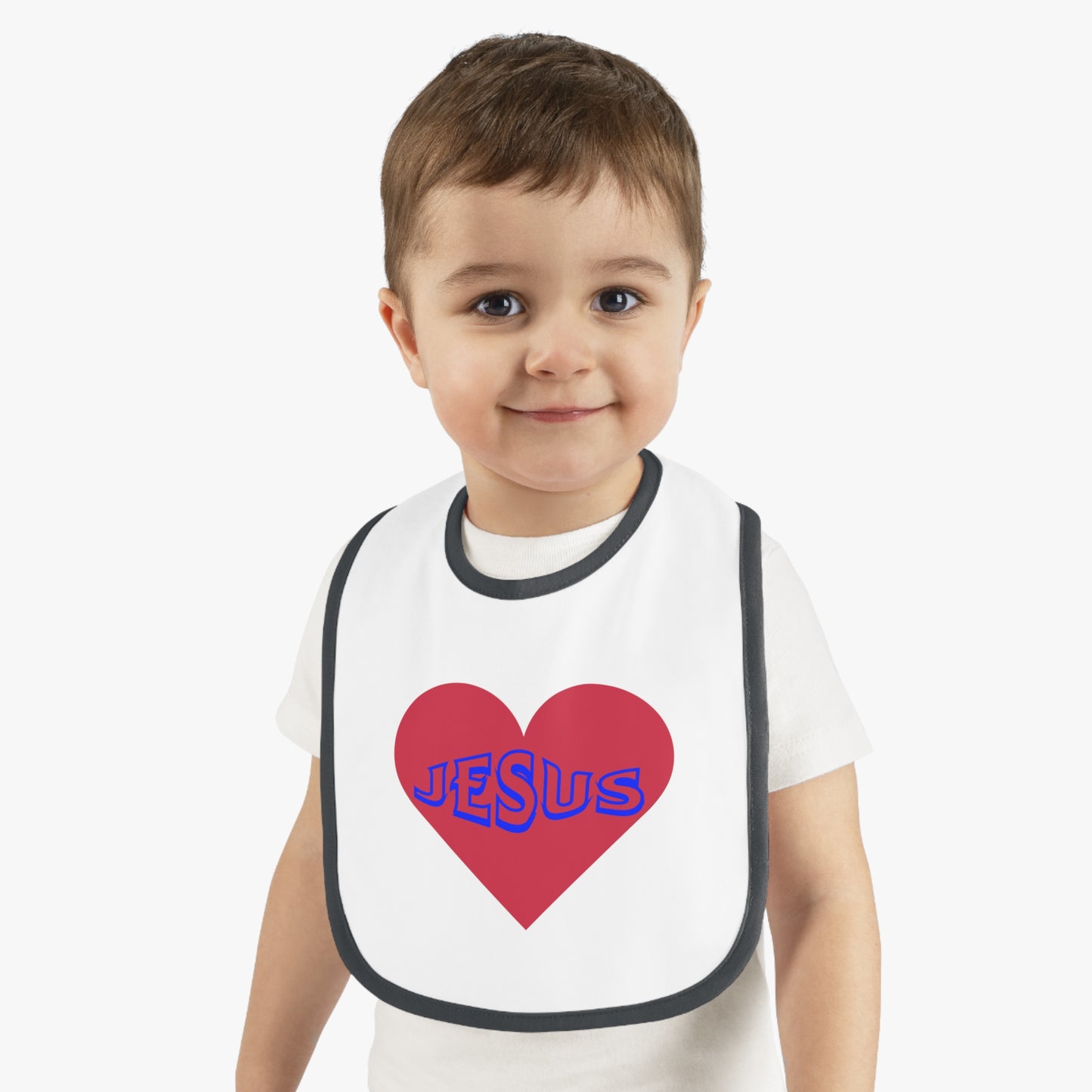 Heart and Jesus Baby Bib - for Daddy's and Mommy's baby