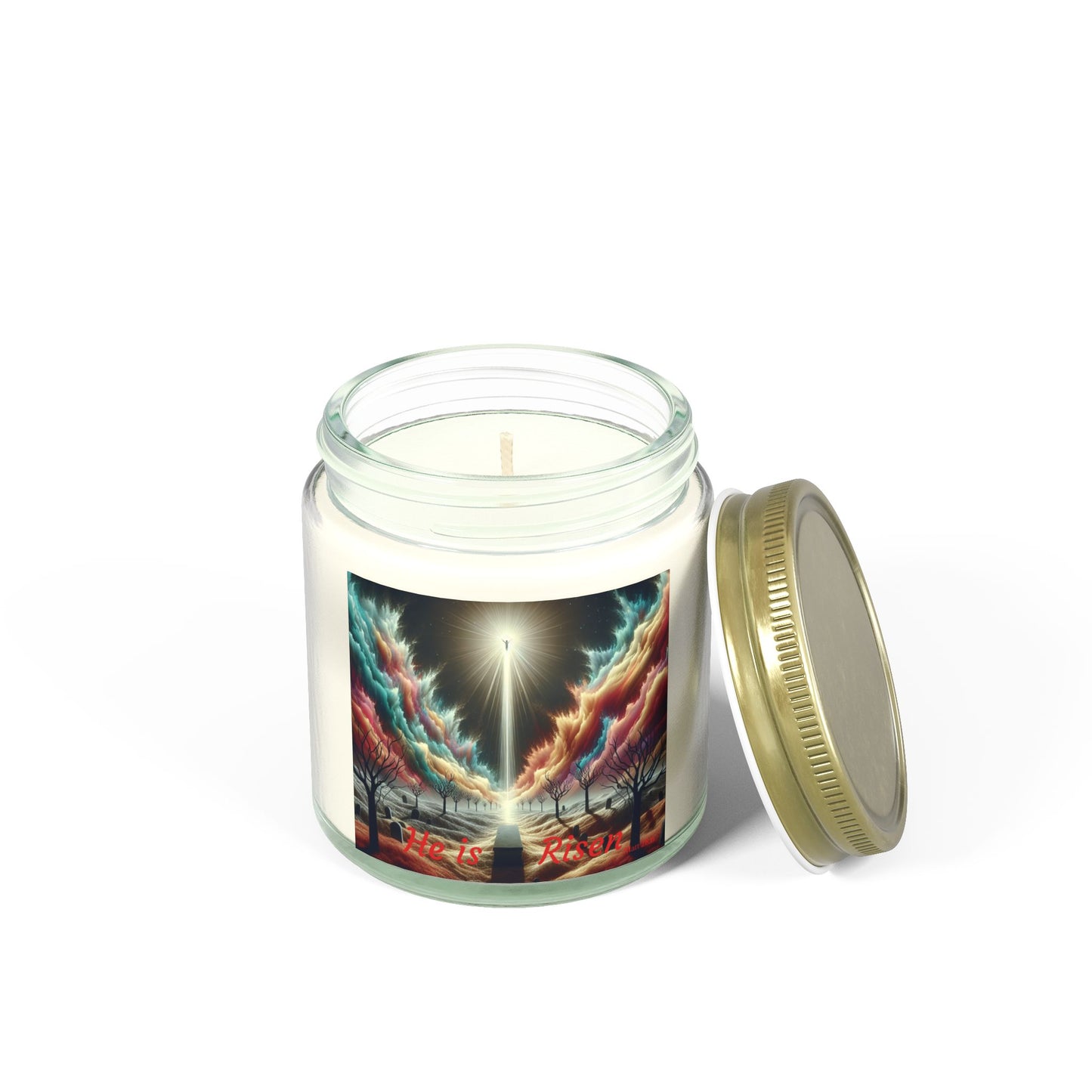 HE IS RISEN - SCENTED CANDLE, made from Coconut Apricot Wax, 4oz & 9oz