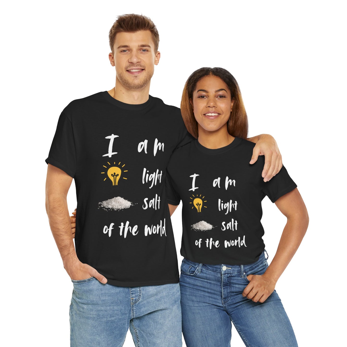 Inspirational Unisex Heavy Cotton Tee - I Am Light & Salt of the World