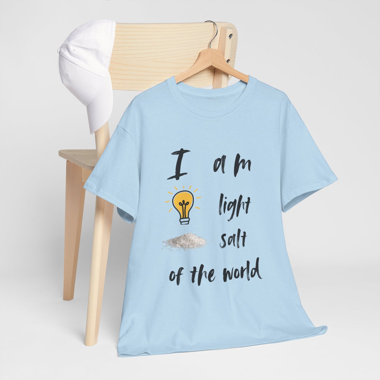 Inspirational Unisex Heavy Cotton Tee - "I Am Light, Salt of the World"