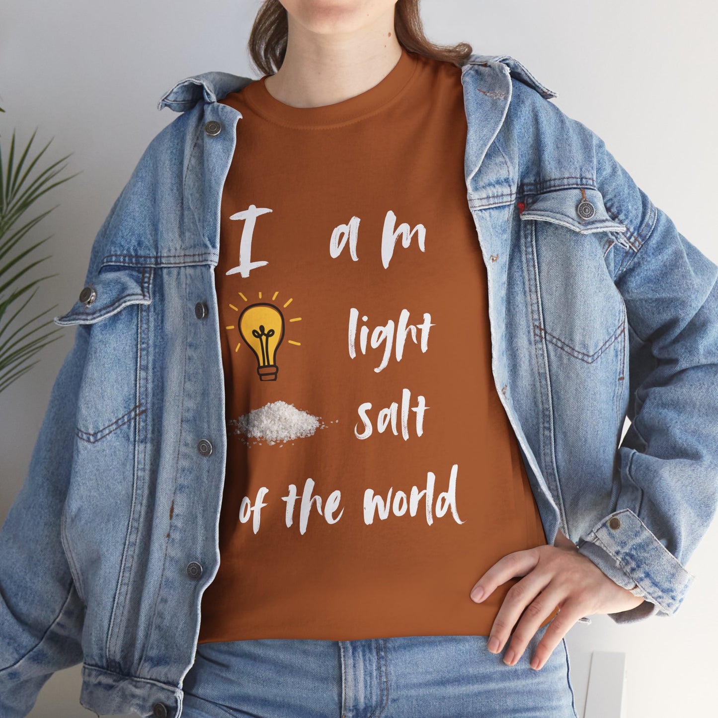 Inspirational Unisex Heavy Cotton Tee - I Am Light & Salt of the World