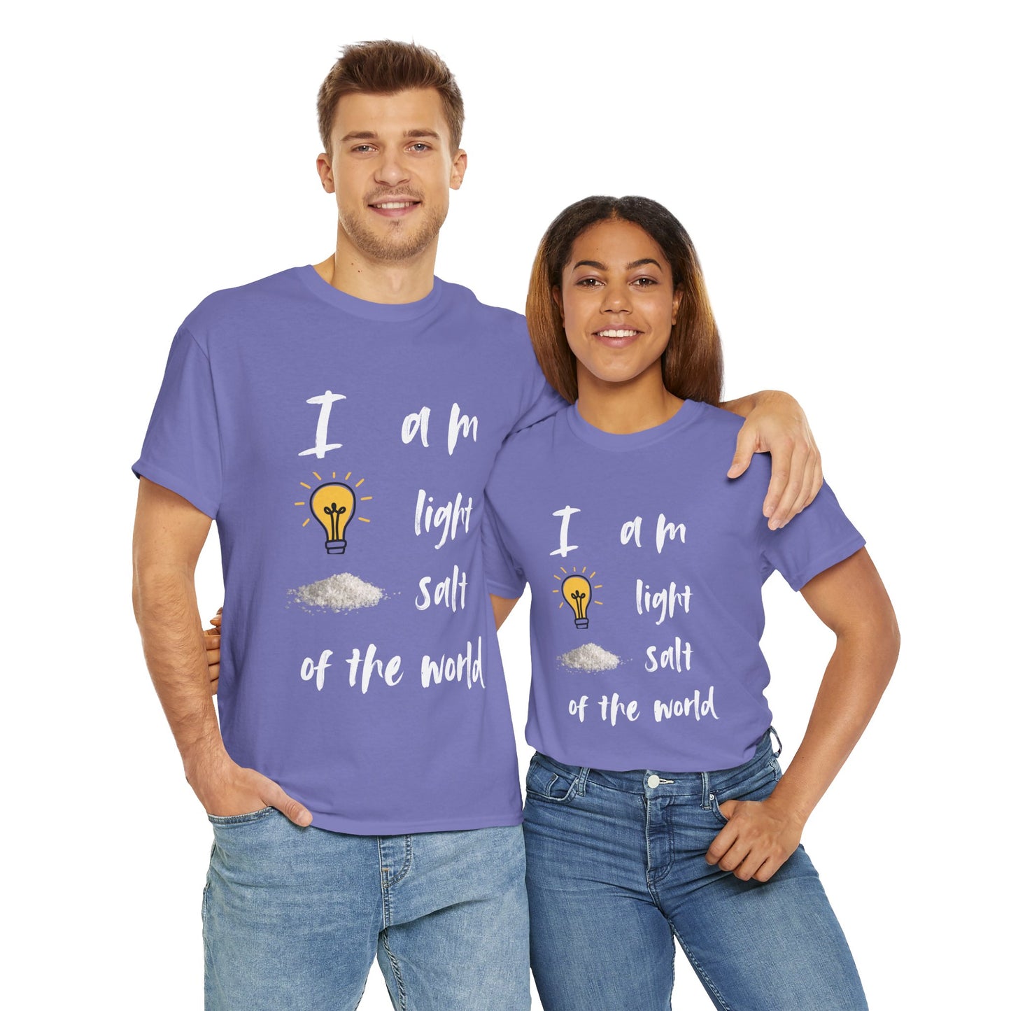 Inspirational Unisex Heavy Cotton Tee - I Am Light & Salt of the World