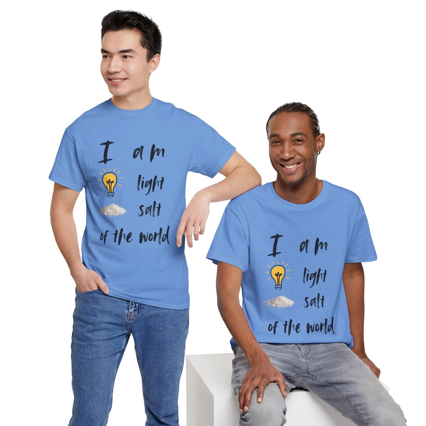 Inspirational Unisex Heavy Cotton Tee - "I Am Light, Salt of the World"