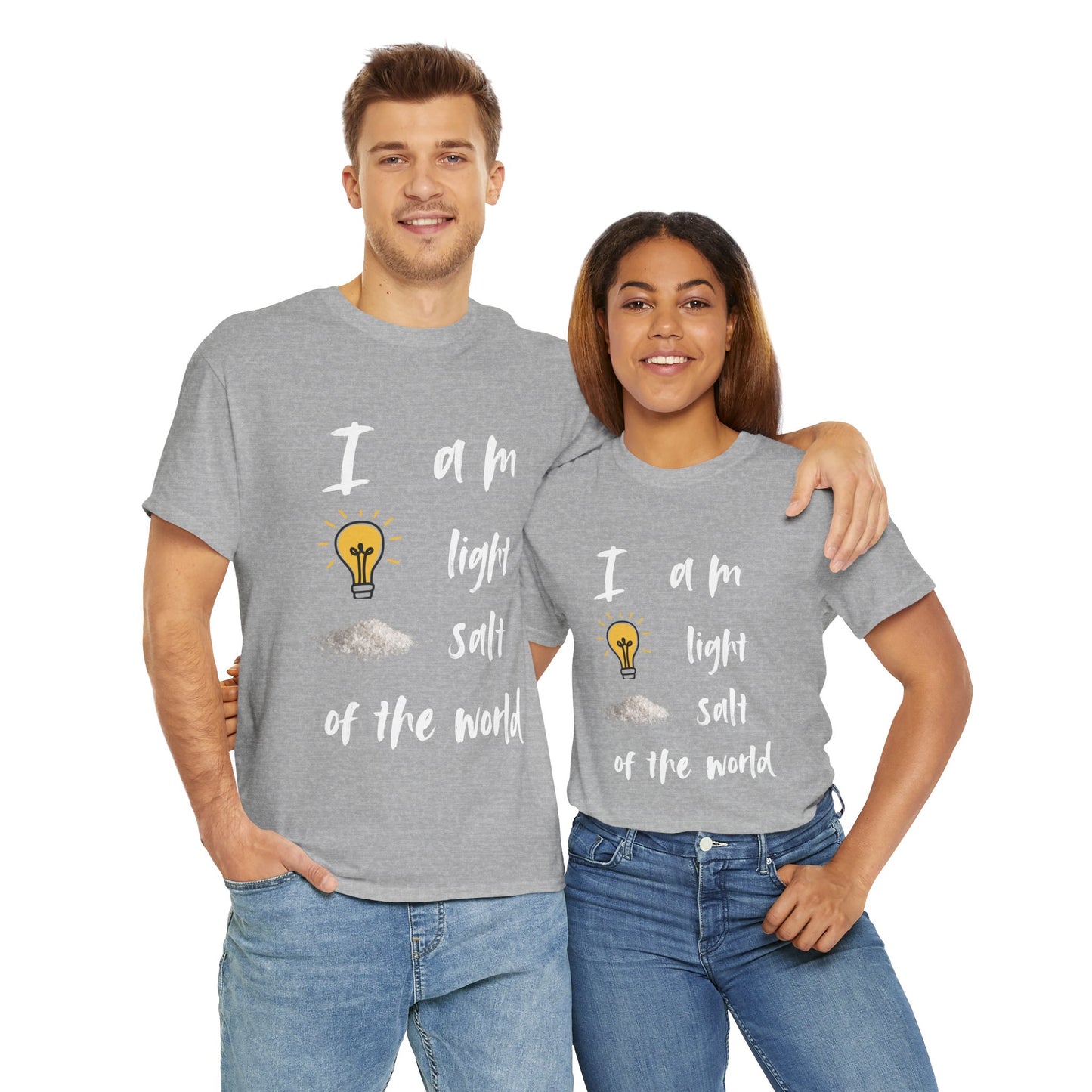 Inspirational Unisex Heavy Cotton Tee - I Am Light & Salt of the World