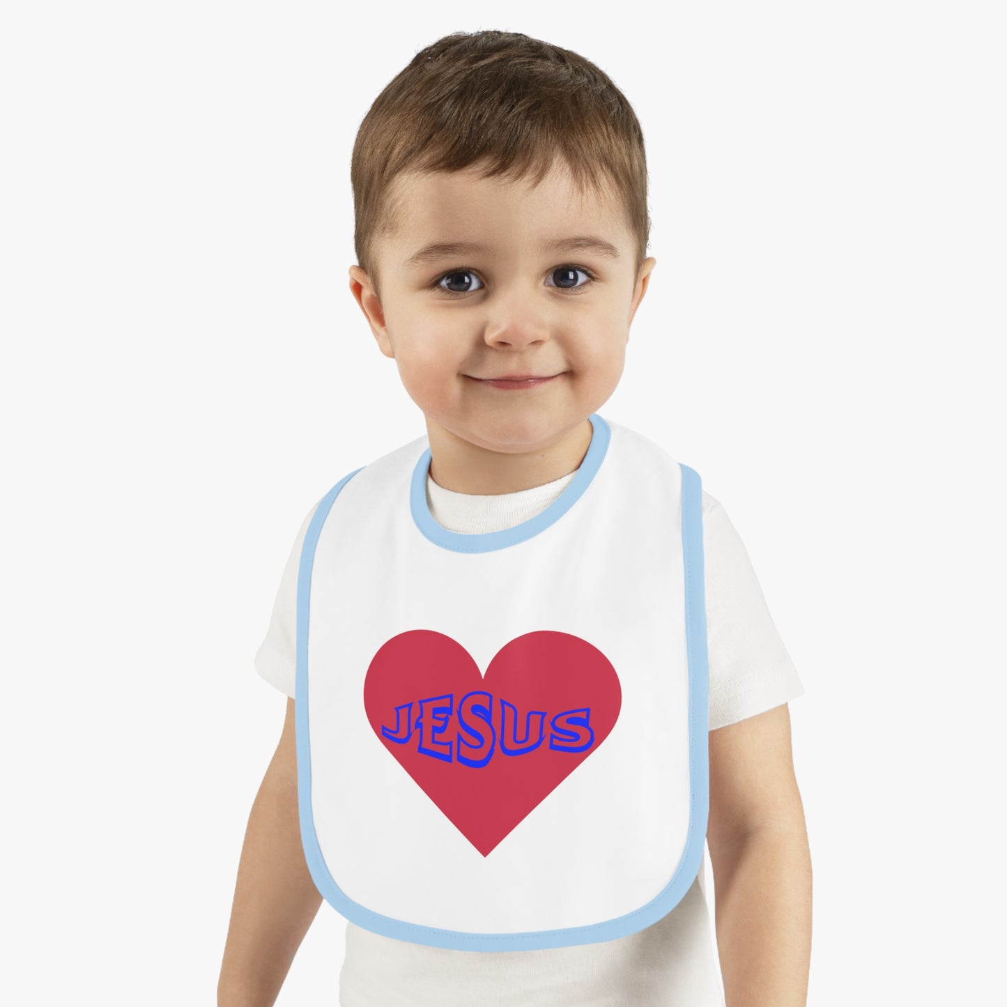 Heart and Jesus Baby Bib - for Daddy's and Mommy's baby